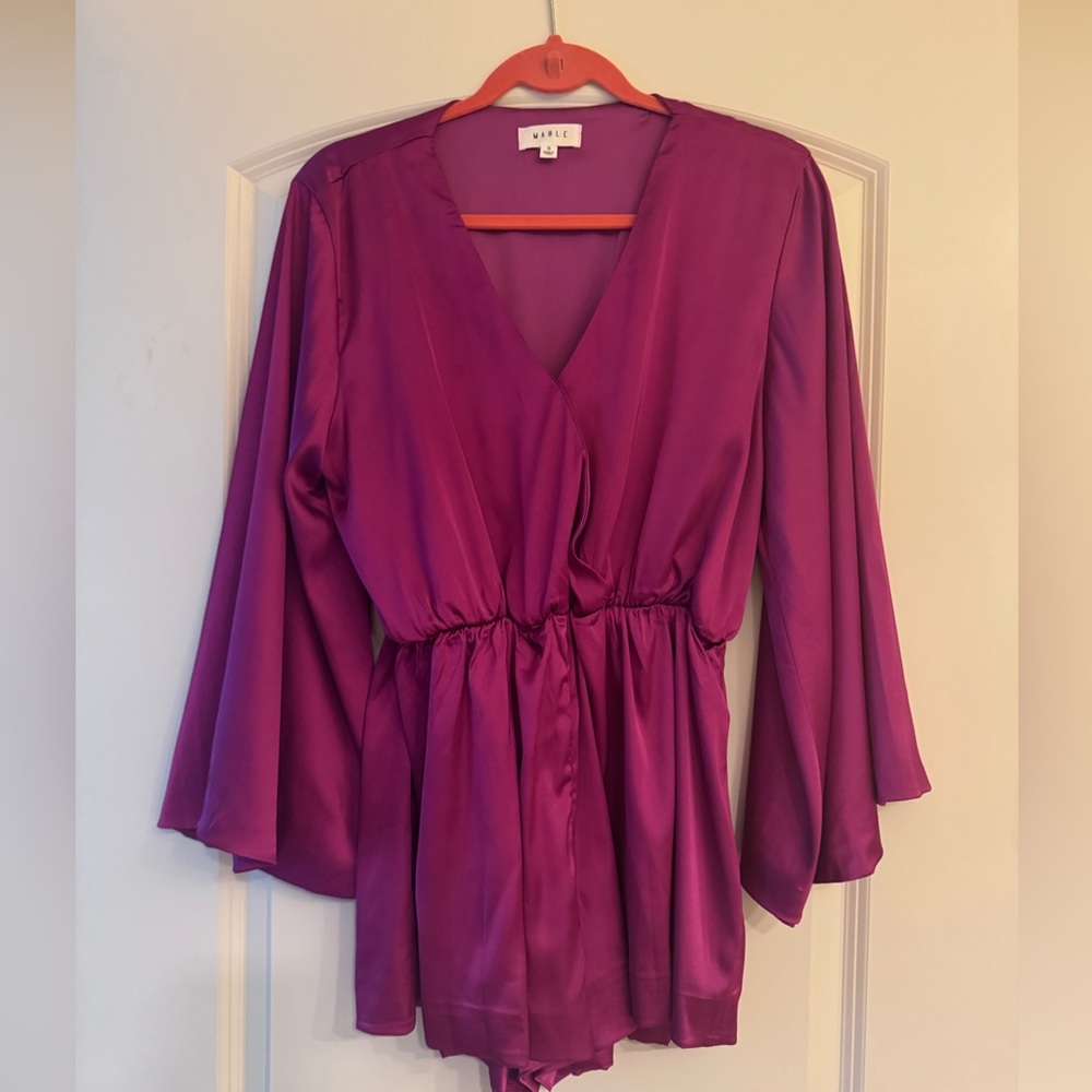Mable Purple Satin Romper